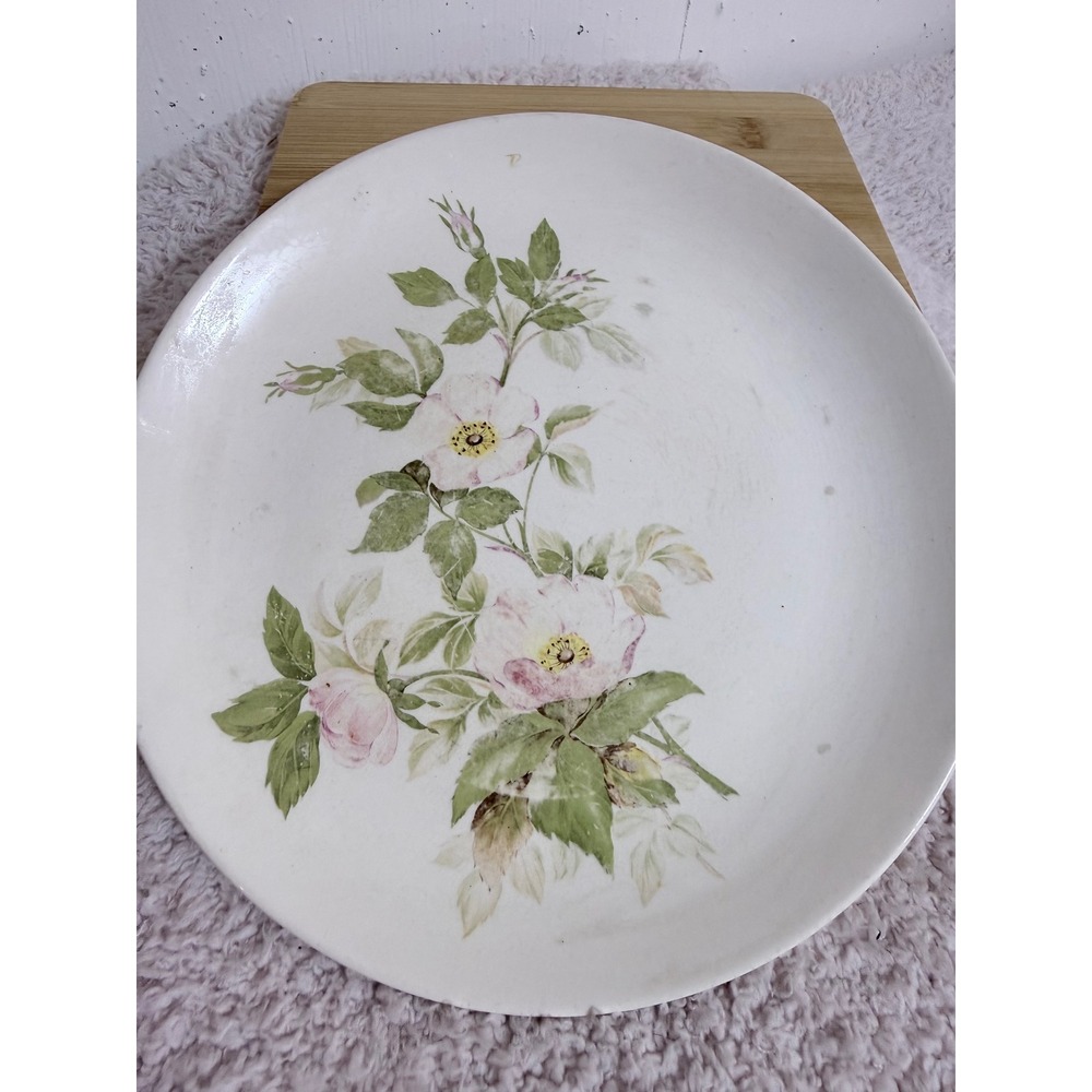 American Limoges Glamour Briar Rose Dinner Plate Vintage 10 Inch Pink Floral USA